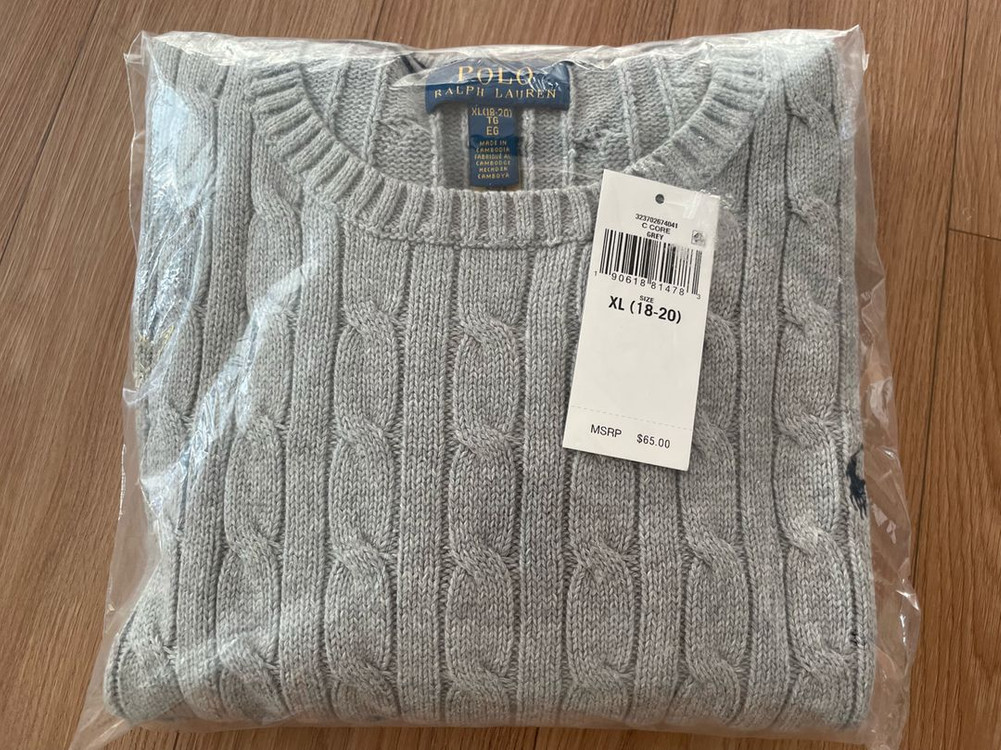 폴로 보이즈 케이블 코튼 니트 XL--2