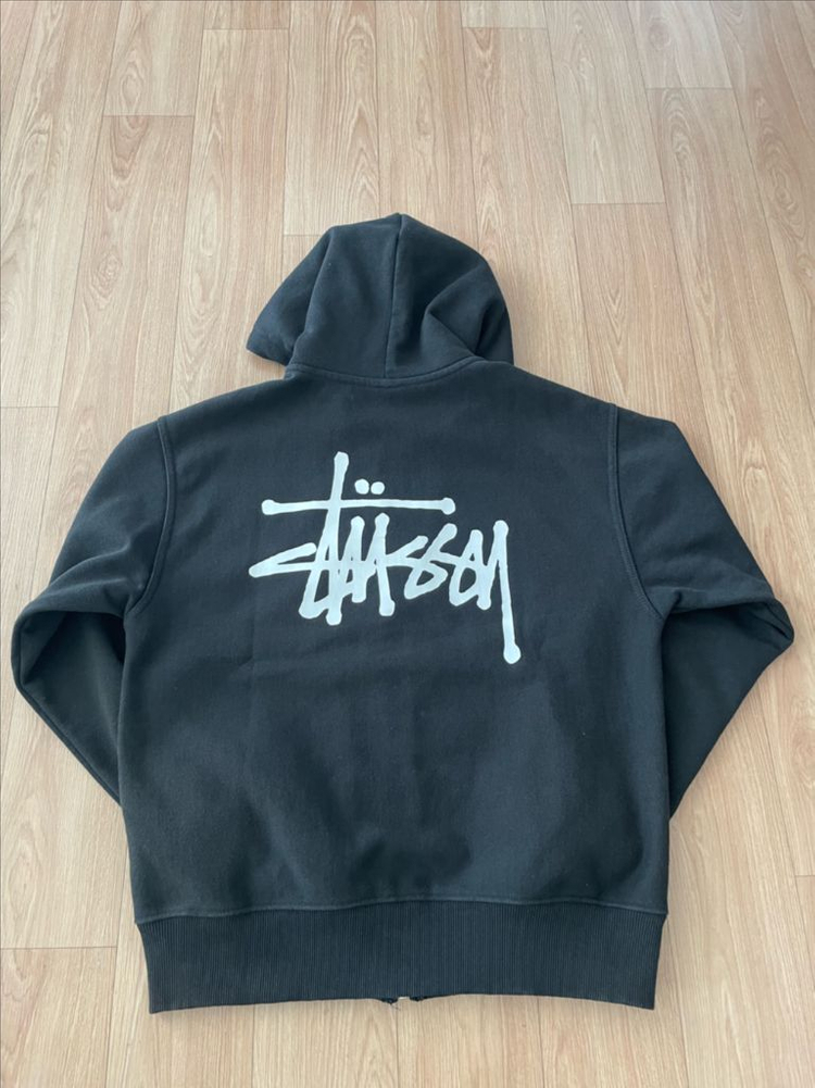 스투시 베이직 후드집업 S(블랙)--4