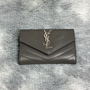 입생로랑 엔벨로프 반지갑 은장 그레이