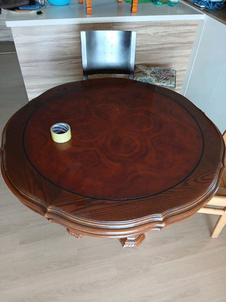 원목 원형 식탁 + 전통 캐비닛 세트+전통장식 서랍장+사각테이블--1