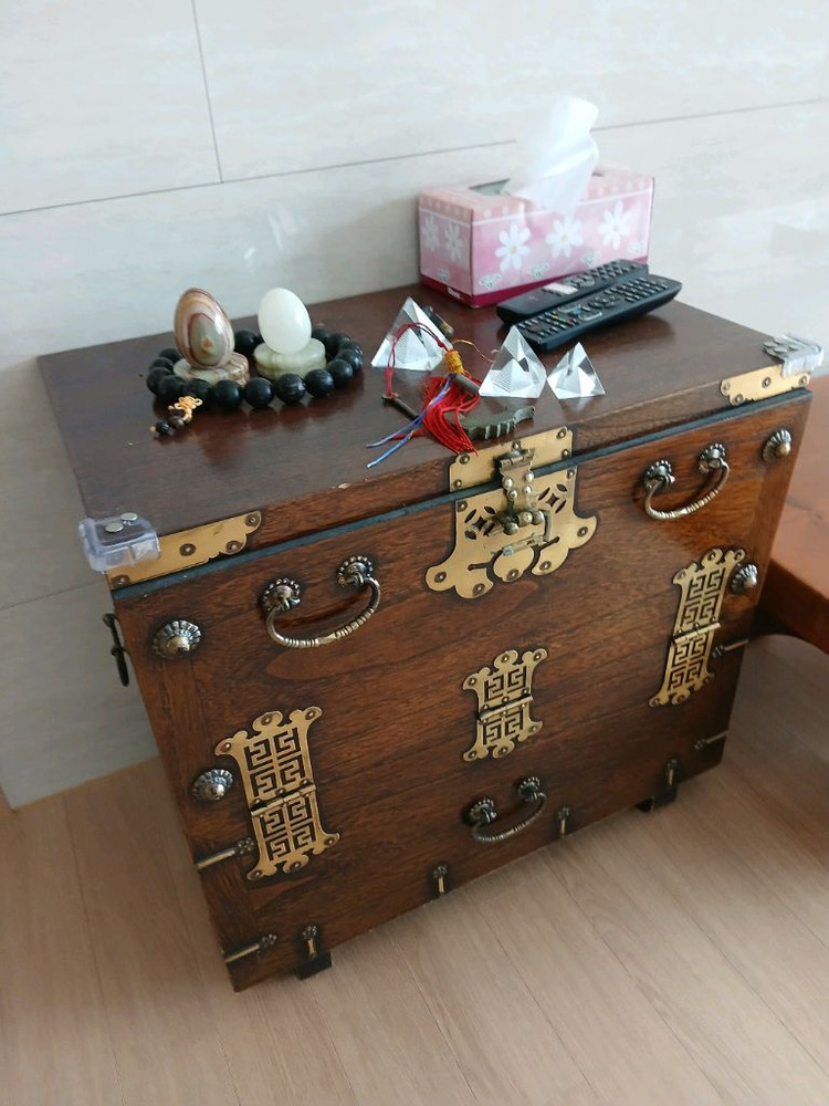 원목 원형 식탁 + 전통 캐비닛 세트+전통장식 서랍장+사각테이블--2