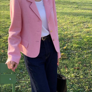 진심 핑크 울 자켓