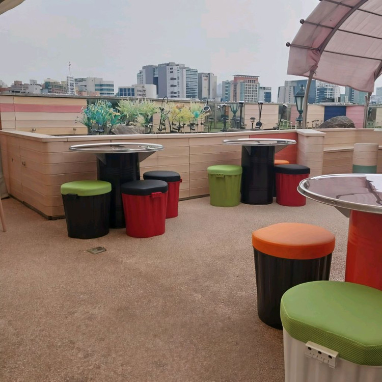 [최저가]스툴 원형 깡통 드럼통 고깃집 수납 식탁 의자--8