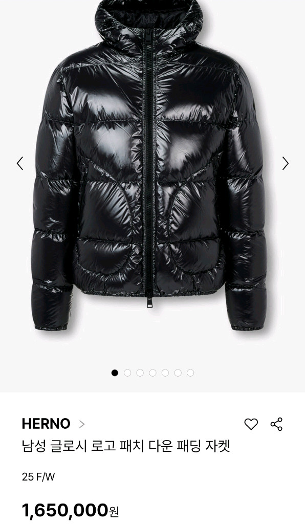 에르노(HERNO)글로스 보머 구스다운 패딩 블랙 (105)자켓 이미지