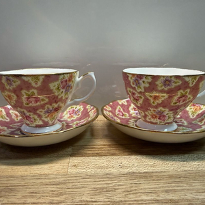 로얄알버트 플로랄스 피치 컵+소서 2조(모두가격)