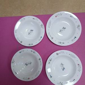 ZEN RACHEL BARKER 본차이나 그릇 오목한 파스타 접시 4개