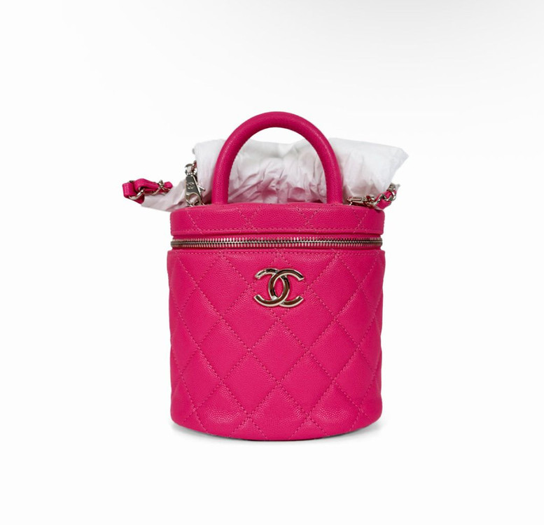 [OS] 샤넬 여성 코코 탑핸들 캐비어 카프스킨 베니티 크로스백 핑크 이미지