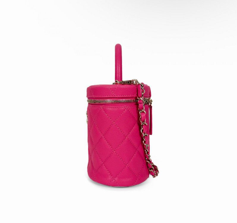 [OS] 샤넬 여성 코코 탑핸들 캐비어 카프스킨 베니티 크로스백 핑크 이미지