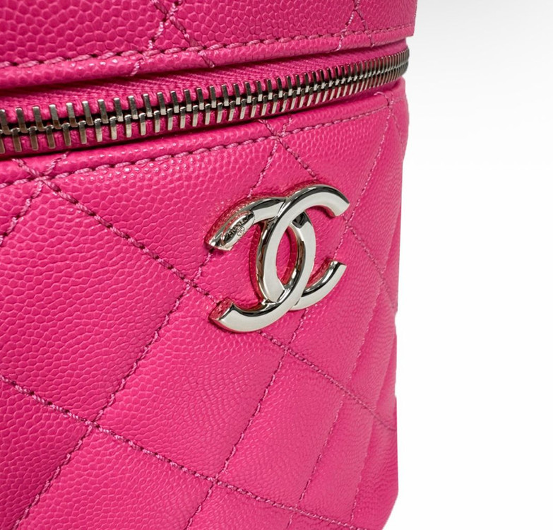 [OS] 샤넬 여성 코코 탑핸들 캐비어 카프스킨 베니티 크로스백 핑크 이미지