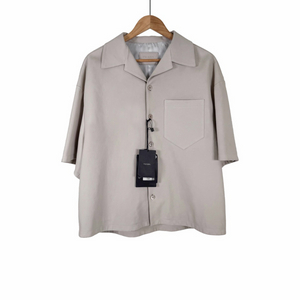 [50] 프라다 남성 나파 레더 삼각로고 램스킨 반팔 셔츠 자켓 베이지