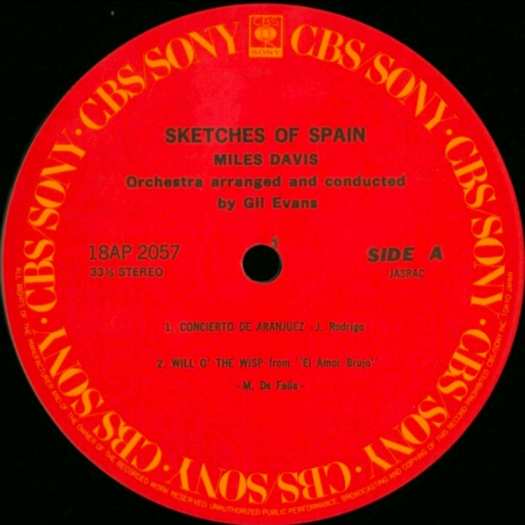 [재즈 LP] 마일스 데이비스 Sketches of Spain (CBS 일본반)--1