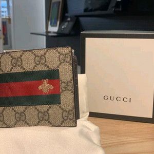 [정품] 구찌 GG 수프림 웹 스트라이프 반지갑 풀구성품