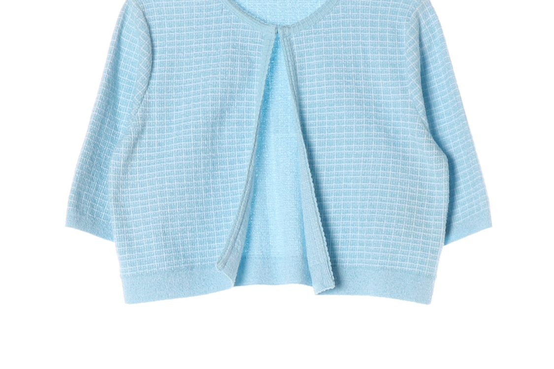 ZARA 자라 스카이블루 반팝 크롭 니트 재킷 가디건 자켓 M 이미지