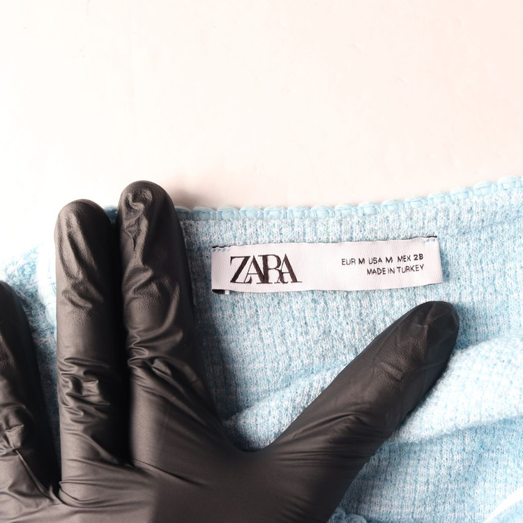 ZARA 자라 스카이블루 반팝 크롭 니트 재킷 가디건 자켓 M 이미지