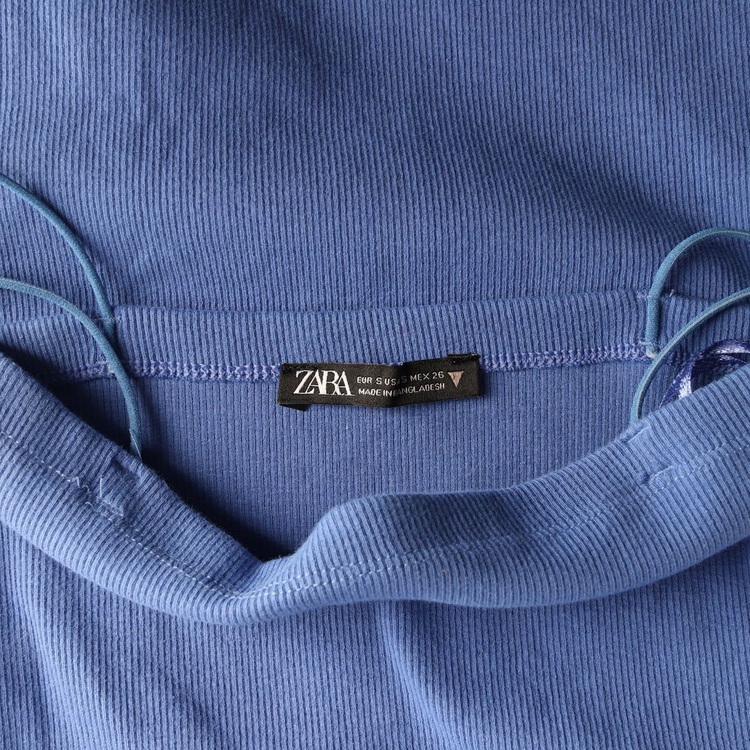 ZARA 자라 블루 슬리브리스 나시 원피스 슬립드레스 S 이미지
