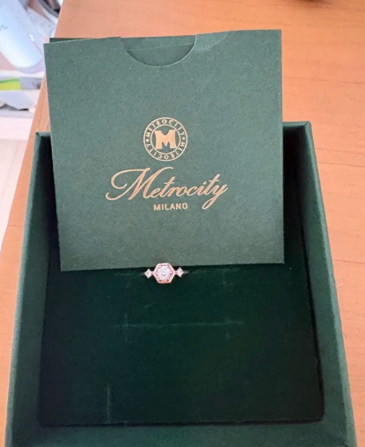 메트로시티 14k 모이사나이트 반지--1