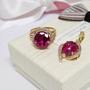 14k 목걸이 팬던트 반지세트