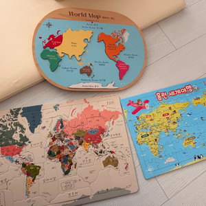 (가베가족) 세계지도 퍼즐 외 2종 일괄 팝니다