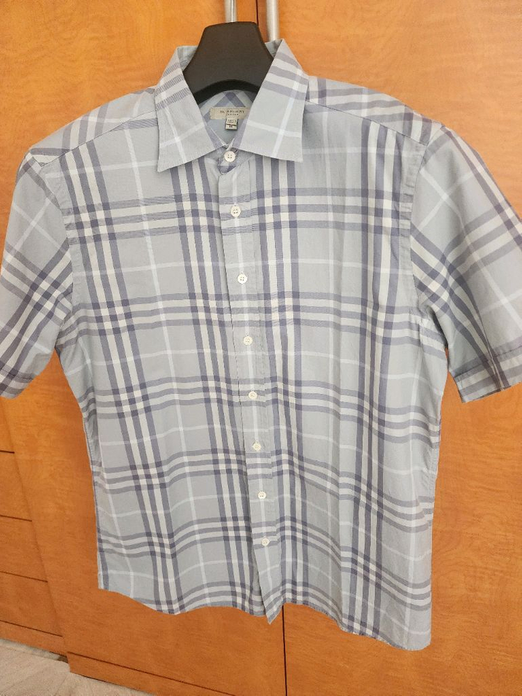 버버리 블루 반팔 셔츠 팝니다.--5