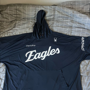 한화이글스 스파이더 25 아이싱 후드 티셔츠 네이비