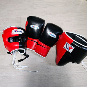 복싱 위닝 커스텀 글러브 헤드기어 그로인가드 세트 팔아요 이미지