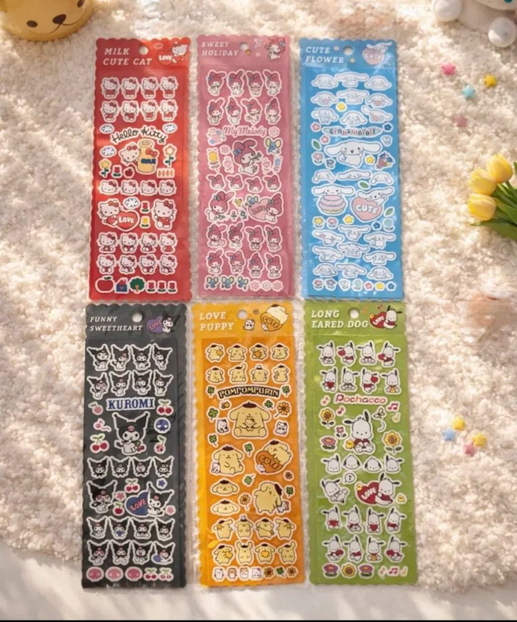 산리오 스티커 캐릭터 씰스 다꾸 문구 6종--4