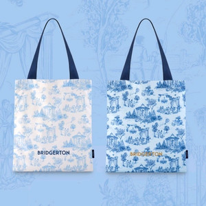 투썸 플레이스 브리저튼 에코백 블루 아이보리 세트 가방 장바구니