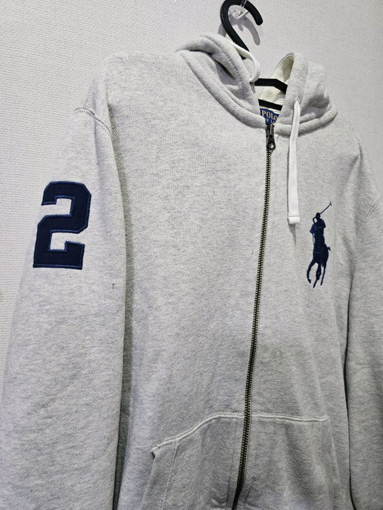 폴로 POLO 그레이 빅포니 후드집업 100~105 / L~XL 이미지