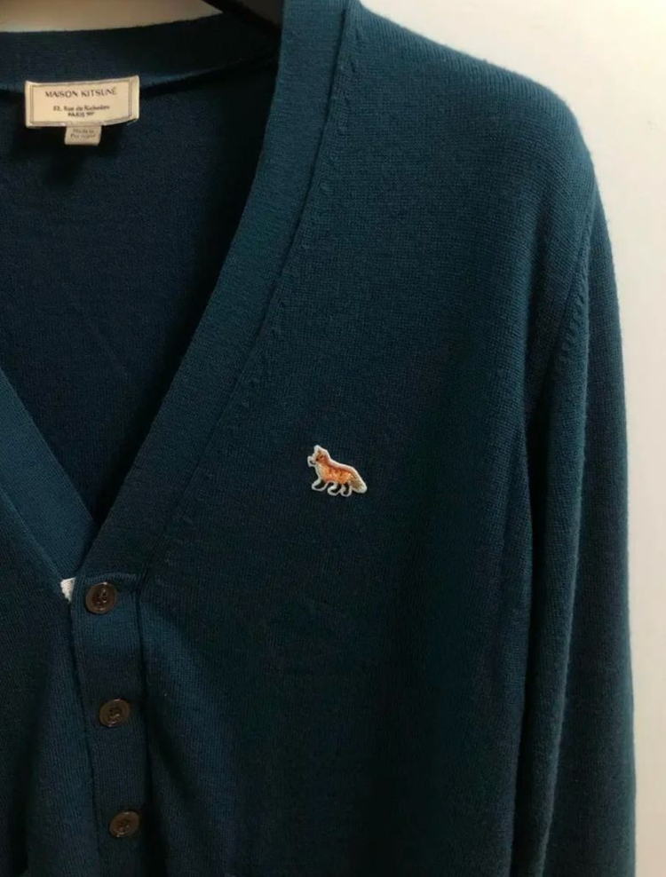 메종키츠네 정품 폭스 로고 가디건 이미지