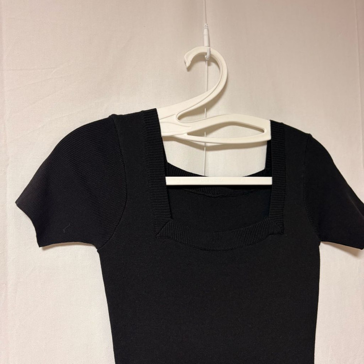 [미착용/free]pssw 레이첼 스퀘어넥 반팔 롱원피스(블랙) 이미지