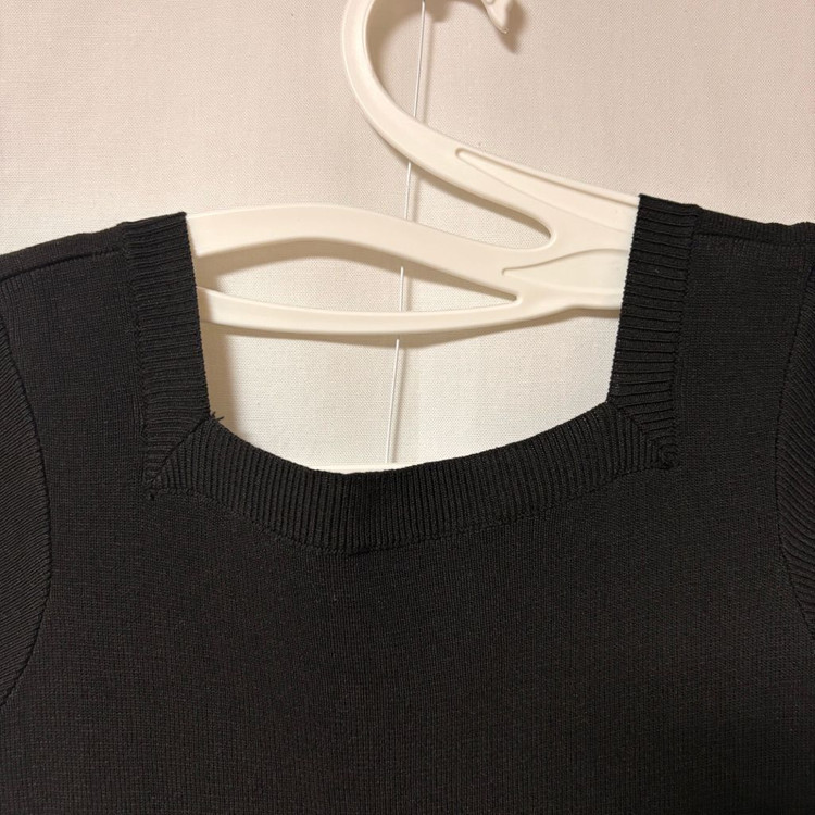 [미착용/free]pssw 레이첼 스퀘어넥 반팔 롱원피스(블랙) 이미지