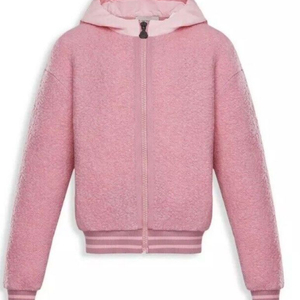 몽클레어 키즈 여아 6y 핑크 후디 부클 자켓