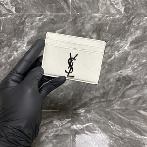 입생로랑 레더 블랙로고 카드지갑