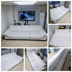 화이트 패브릭 3~4인용 소파