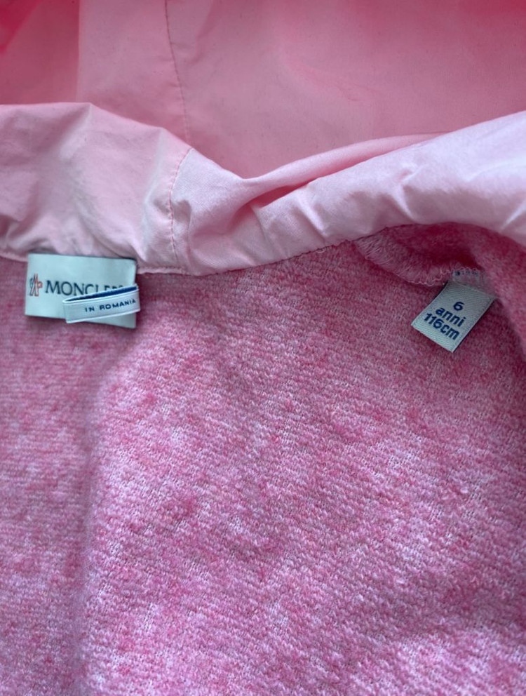 몽클레어 키즈 여아 6y 핑크 후디 부클 자켓--3