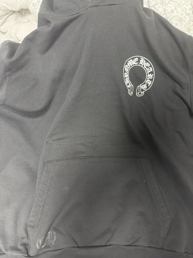 크롬하츠 홀스슈 플로랄 후드티 블랙 XL 이미지