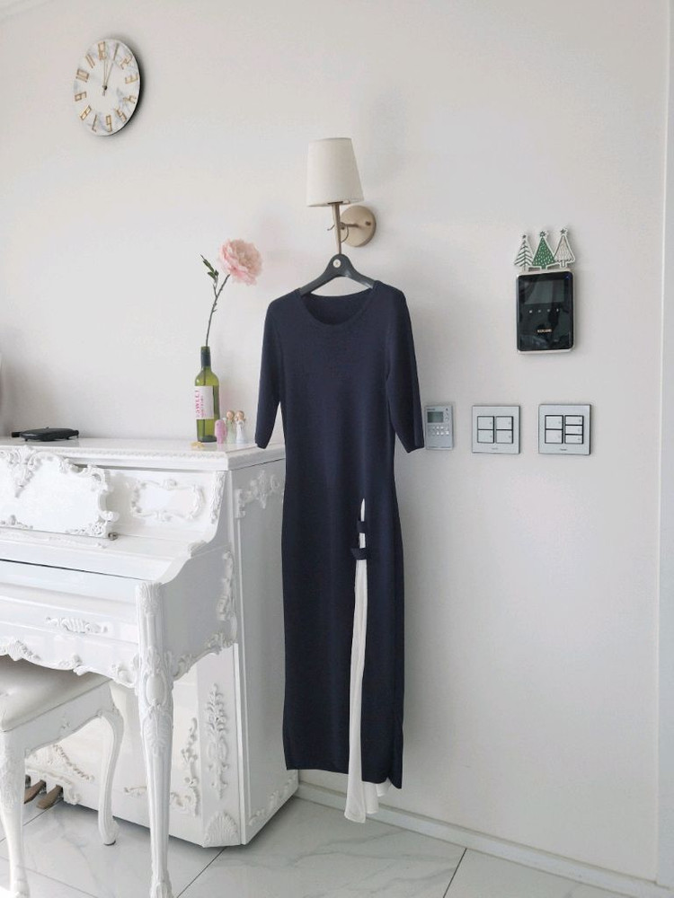 수입 우아한 니트 롱원피스(반택포)--1