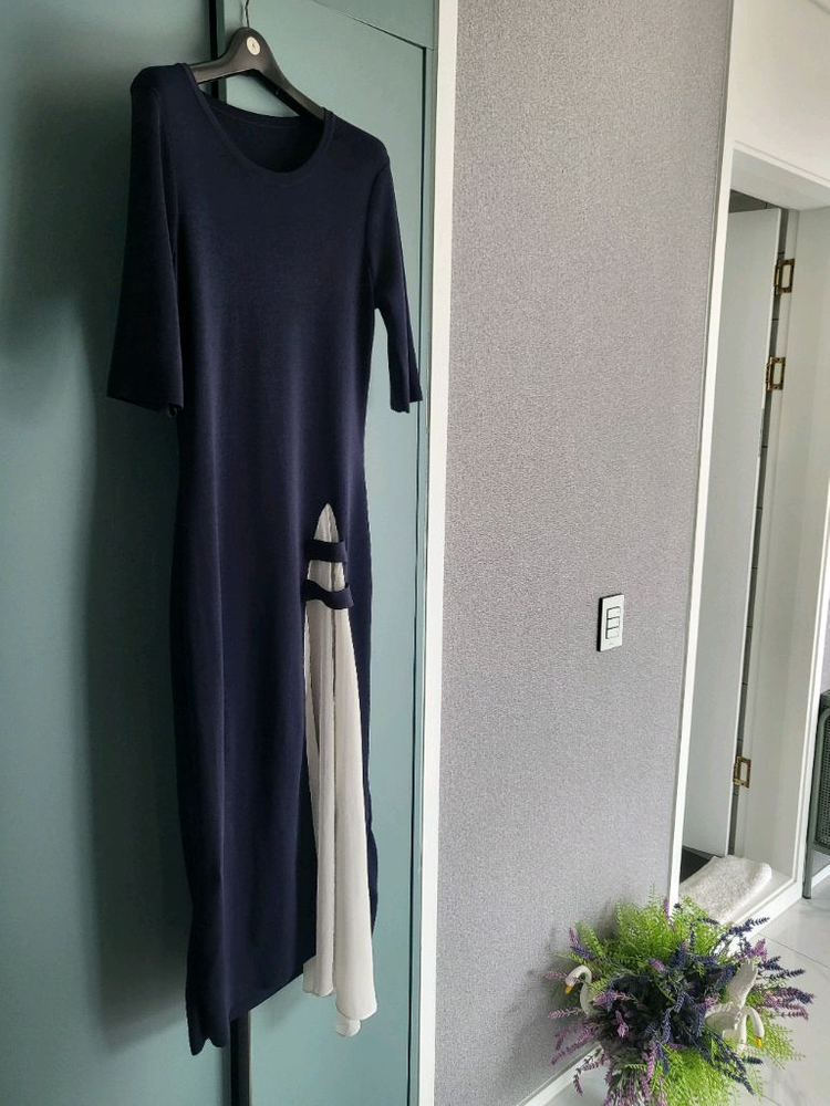 수입 우아한 니트 롱원피스(반택포)--2