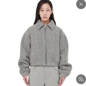 상태최상 마땡킴 트위드 울 봄버패딩자켓 프리블랙 마틴킴 이미지