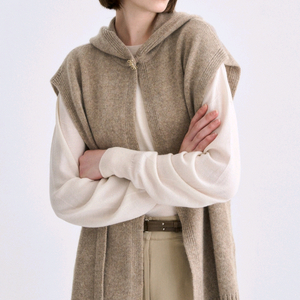 타임 캐시미어 블렌드 후드 니트 머플러