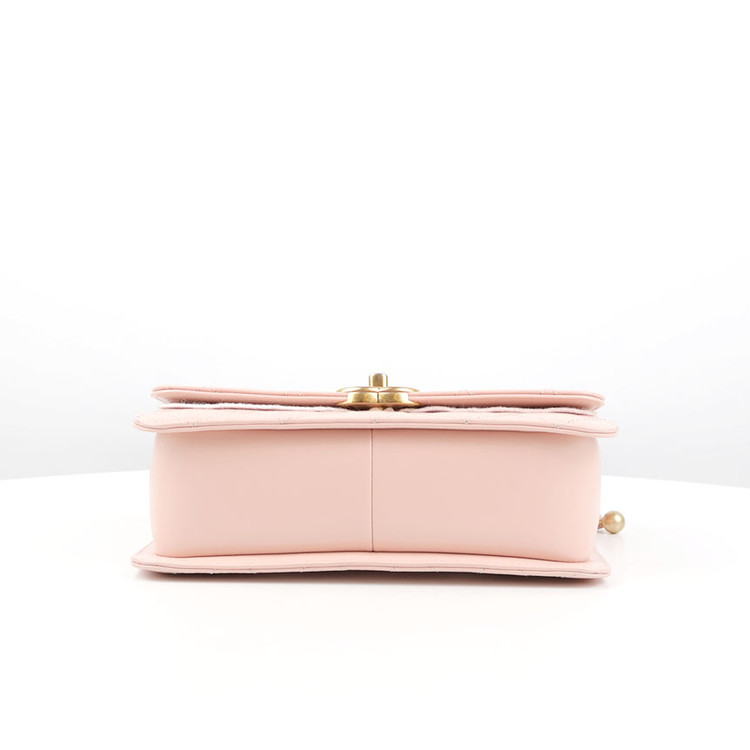 [중고명품다올] 샤넬 공방 골드볼 스몰 카프스킨 라이트 핑크 체인 플랩백 AS2649--5