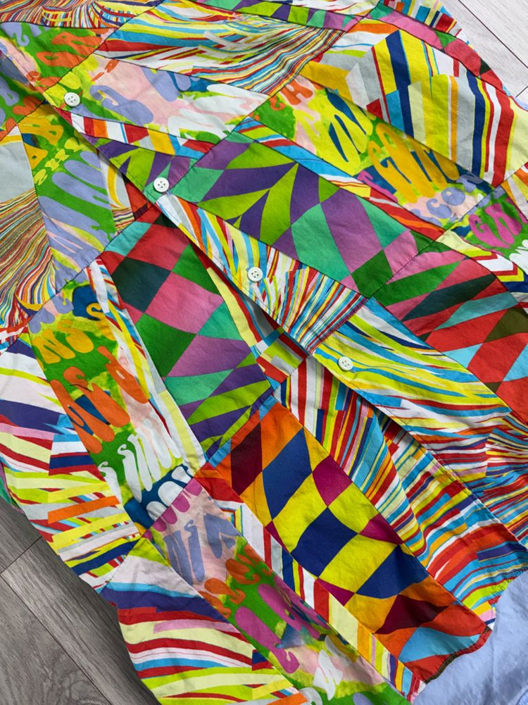 꼼데가르송 패치워크 반팔 셔츠--3