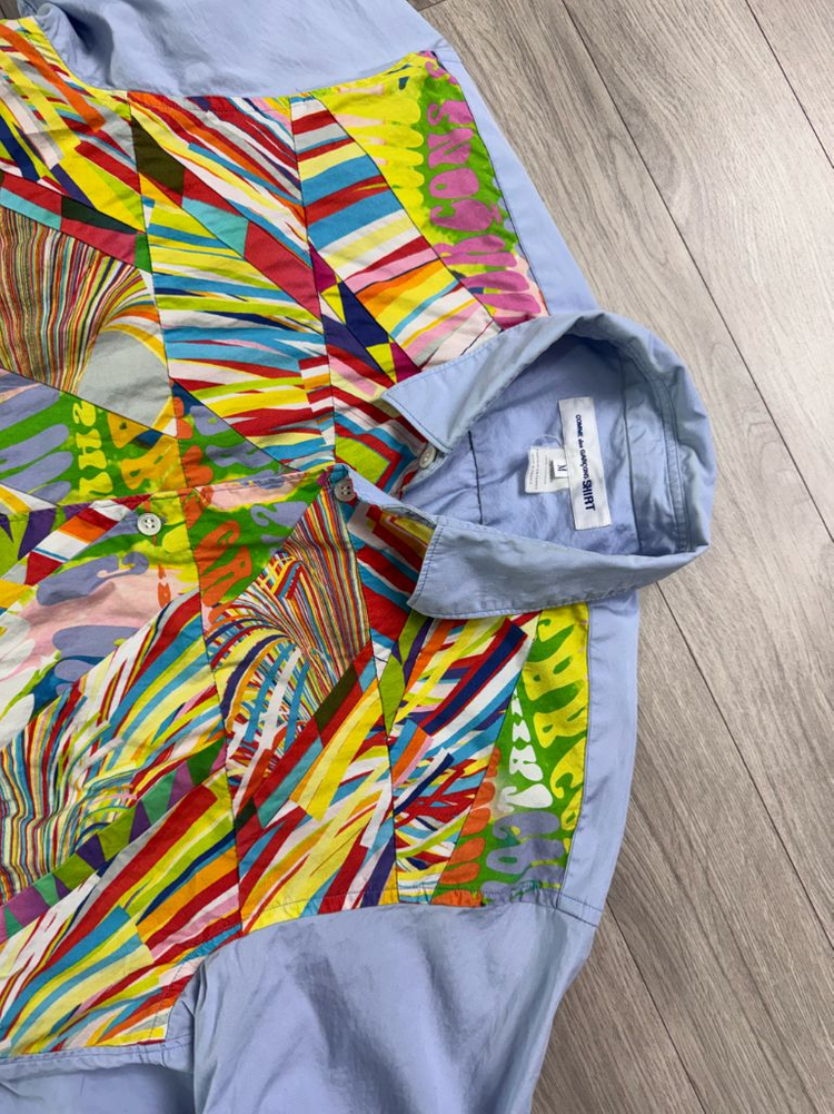 꼼데가르송 패치워크 반팔 셔츠--8