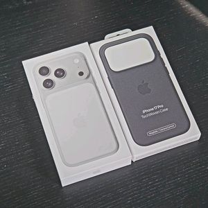 애플 아이폰17 프로 자급제 실버 256GB + 정품 테크우븐 케이스 블랙