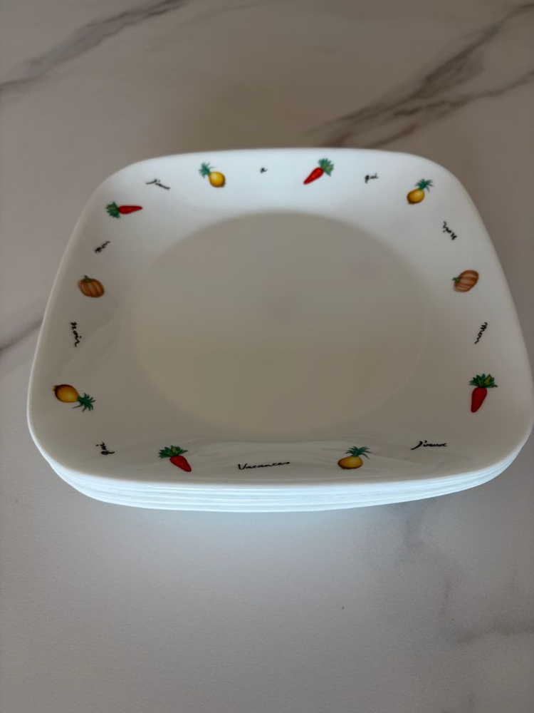 코렐 사각 접시 5개 세트--1