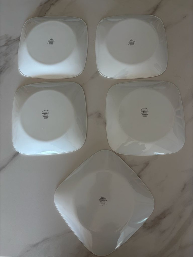 코렐 사각 접시 5개 세트--2