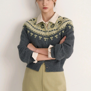 마인 울 블렌드 페어 아일 비딩 투웨이 니트 탑