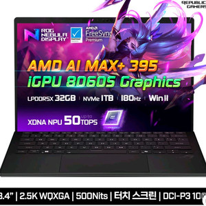 아수스 ROG Flow Z13 AI MAX+ 395 iGPU 8060S 팜니다