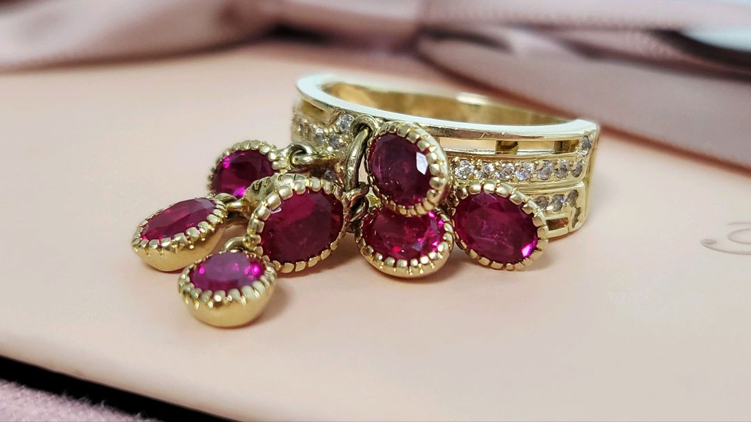 14k루비보석반지 13호 옐로우골드--1