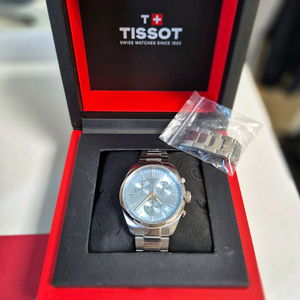 티쏘 PR100 아이스블루 쿼츠 크로노그래프 시계